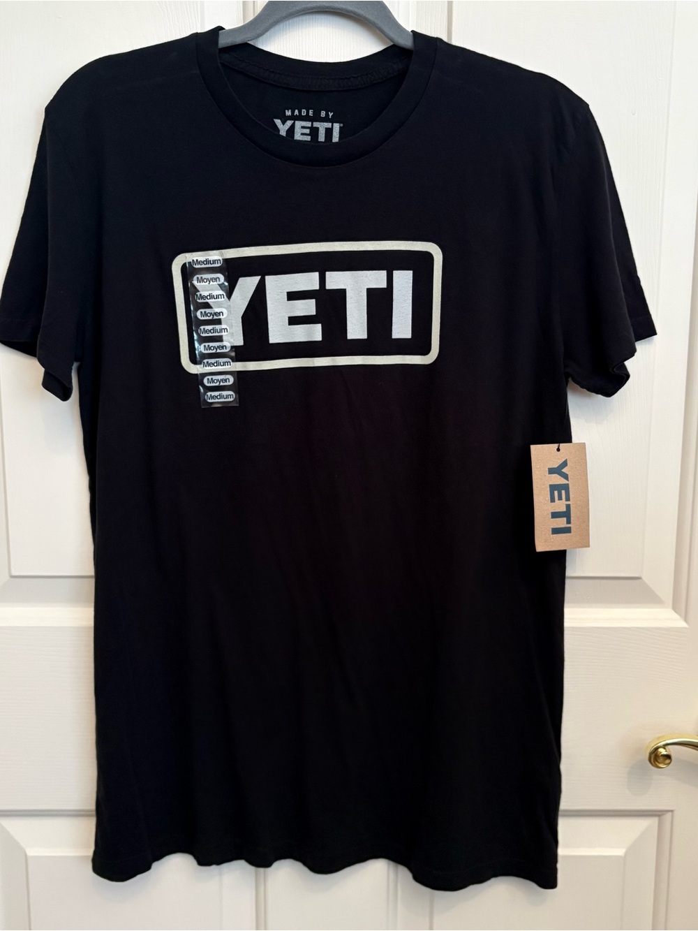 Yeti Black Tee with White Box Logo